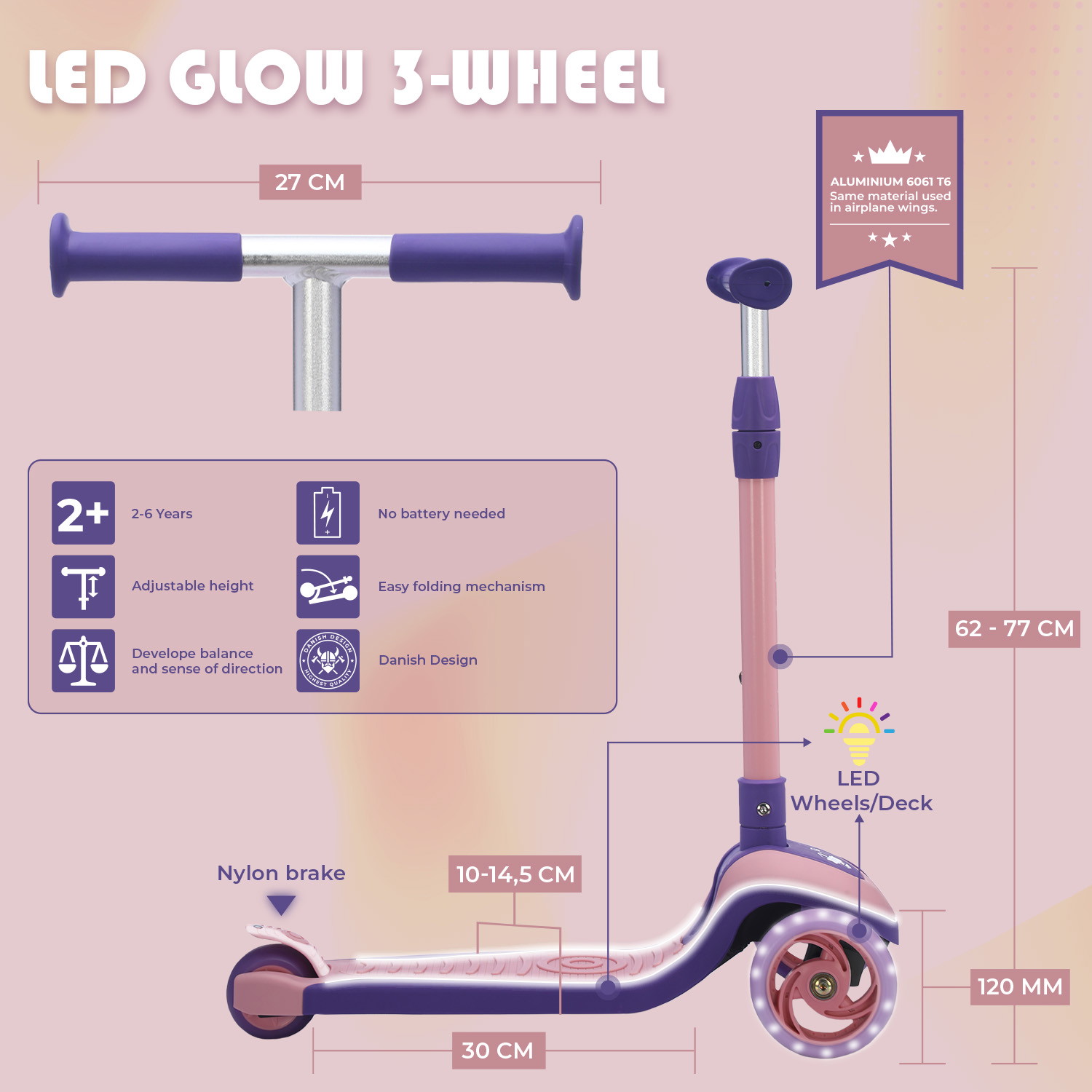 Story LED Glow 3-kerekű robogó
