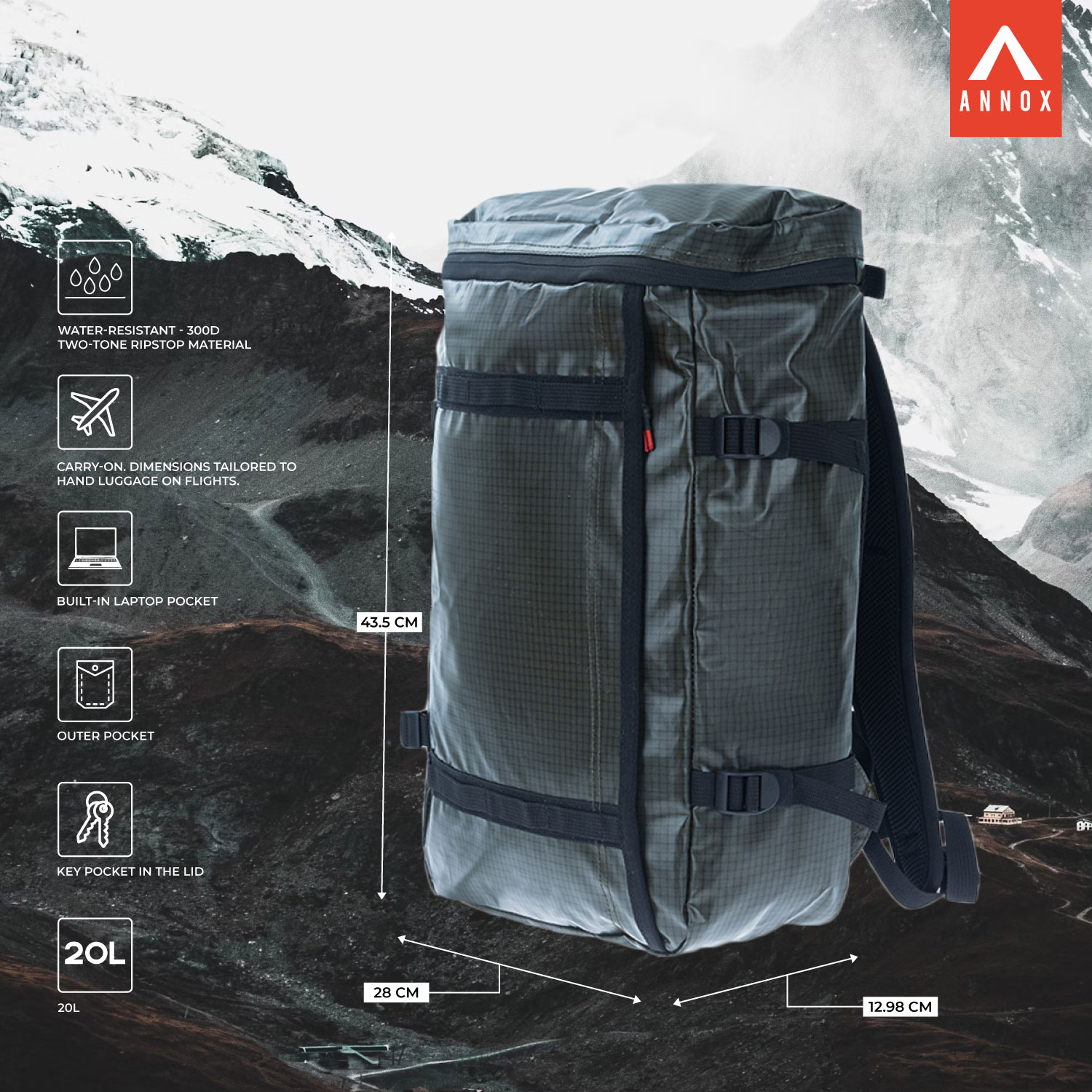 Annox Every Day 20L Sustainable Backpack