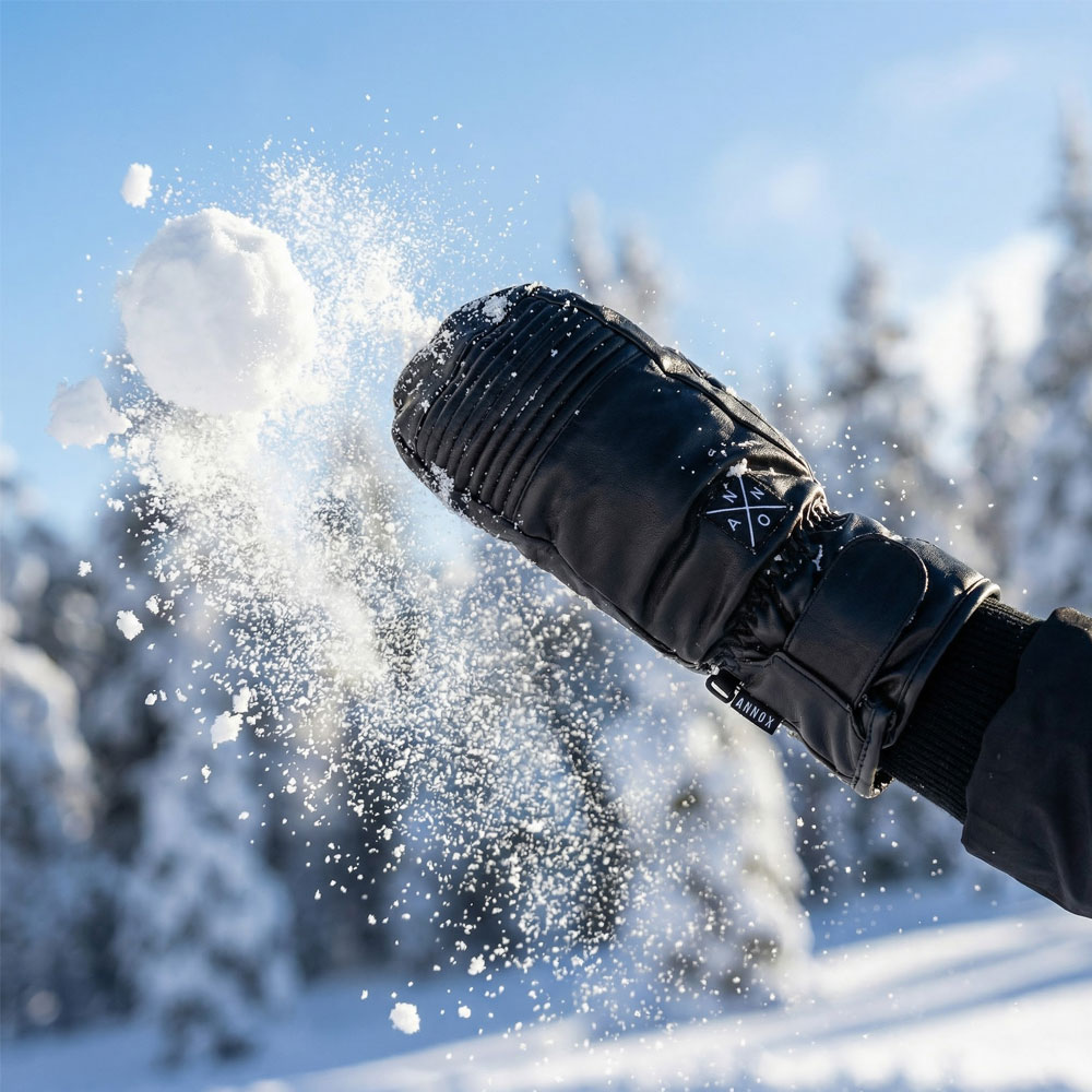 Annox Peak Leather Ski Gloves