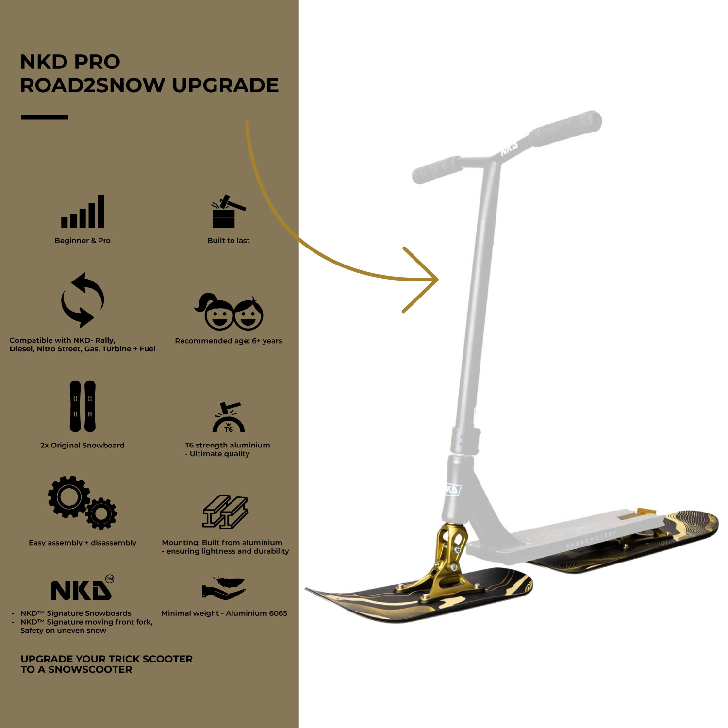 NKD Pro Road2Snow Snowboard Rollerhez