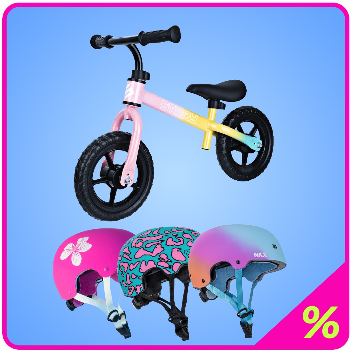 10% Extra Kedvezmény Futókerékpár + Sisak 1-4 Éveseknek