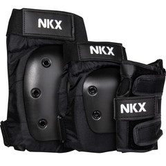 NKX 3-Pack Pro Protective Gear - Knee Pads, Elbow Pads and Wrist Guards